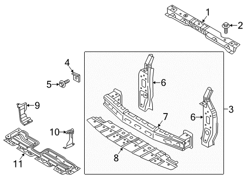 2014 Mitsubishi Mirage Radiator Support