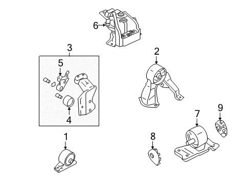 2005 Mitsubishi Outlander Engine & Trans Mounting