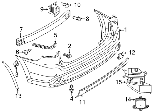 2017 Mitsubishi Outlander Bumper & Components - Rear