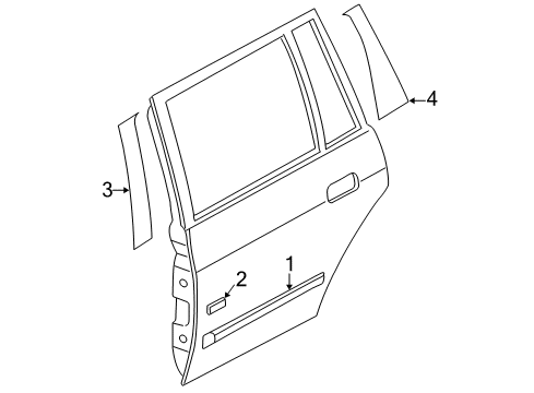 2005 Mitsubishi Endeavor Exterior Trim - Rear Door