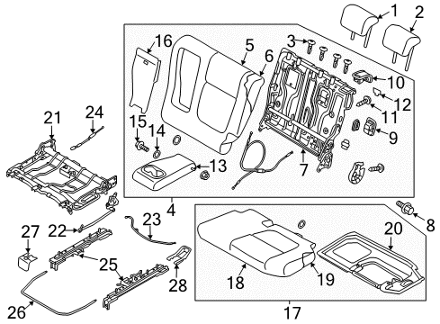 2014 Mitsubishi Outlander Seat Cushion Pad Diagram for 6912A775