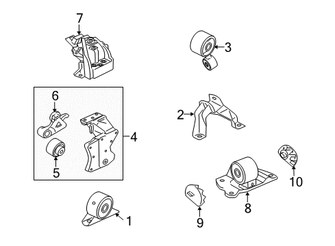 2005 Mitsubishi Outlander Front Mount Diagram for MN100158
