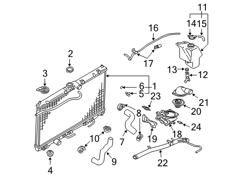 2004 Mitsubishi Lancer Radiator & Components