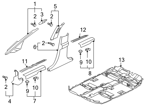 2011 Mitsubishi Endeavor Interior Trim - Pillars