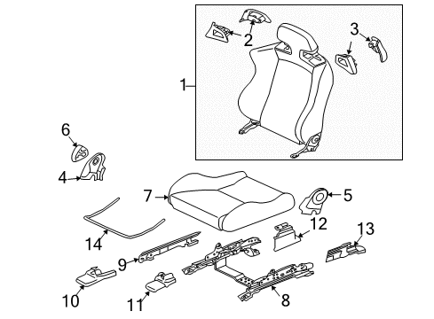 2008 Mitsubishi Lancer Passenger Seat Components