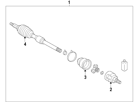 2012 Mitsubishi Outlander Front Axle