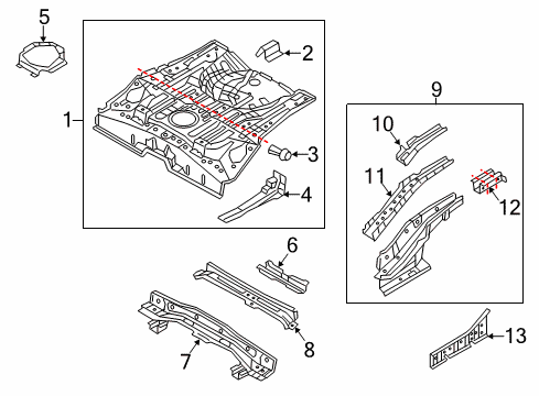 2014 Mitsubishi Mirage Rear Floor & Rails