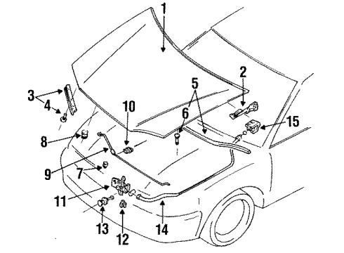 1996 Mitsubishi Mirage Hood & Components