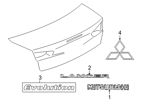 2008 Mitsubishi Lancer Exterior Trim - Trunk