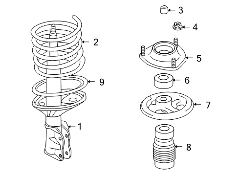 2008 Mitsubishi Outlander Struts & Components
