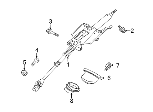 2008 Mitsubishi Lancer Steering Column Components