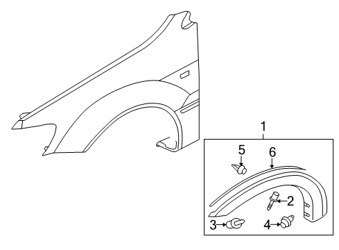 2005 Mitsubishi Outlander Exterior Trim - Fender