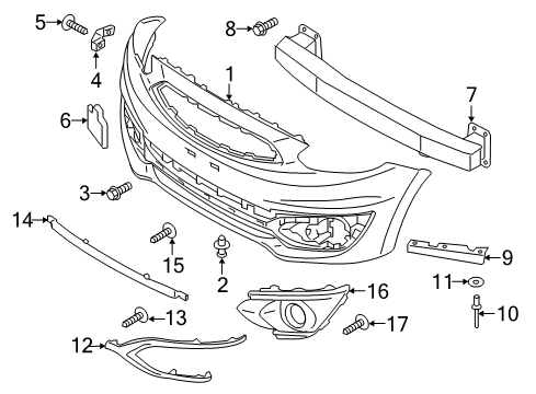 2017 Mitsubishi Mirage Bumper & Components - Front