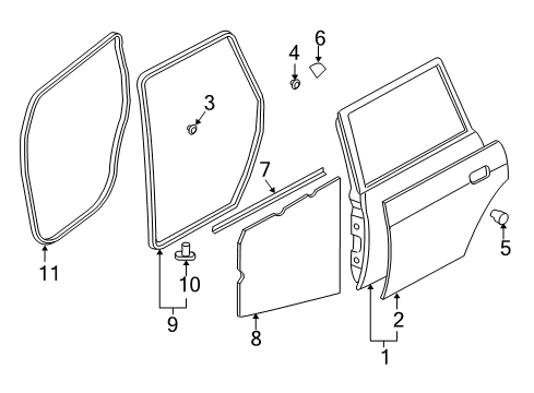 2005 Mitsubishi Endeavor Door & Components