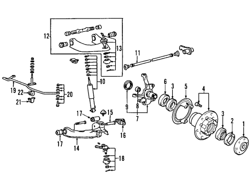 1987 Mitsubishi Van Front Suspension Components