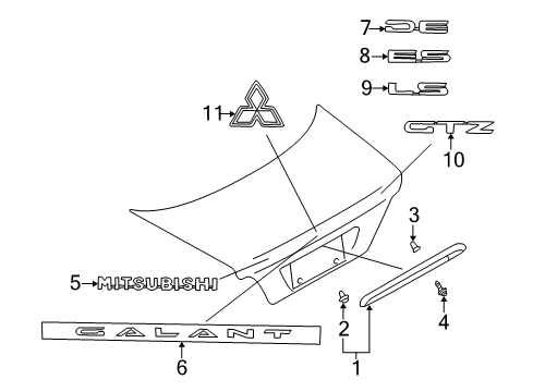 2003 Mitsubishi Galant Exterior Trim - Trunk