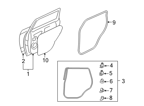 2008 Mitsubishi Outlander Door & Components