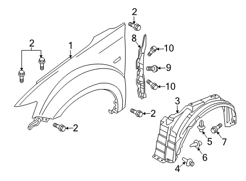 2012 Mitsubishi Outlander Fender & Components
