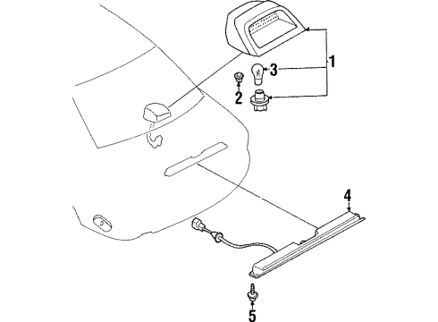 2002 Mitsubishi Mirage High Mount Lamps