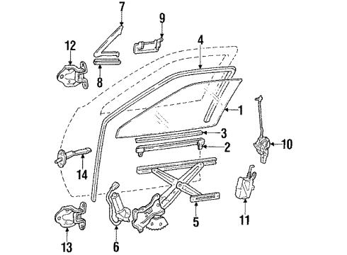 1987 Mitsubishi Galant Glass - Door