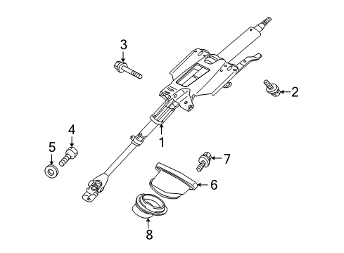 2012 Mitsubishi Lancer Steering Column Components