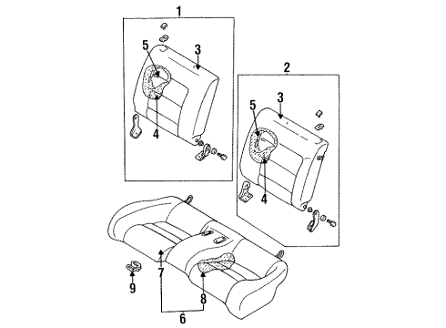 1997 Mitsubishi Eclipse Rear Seat Components