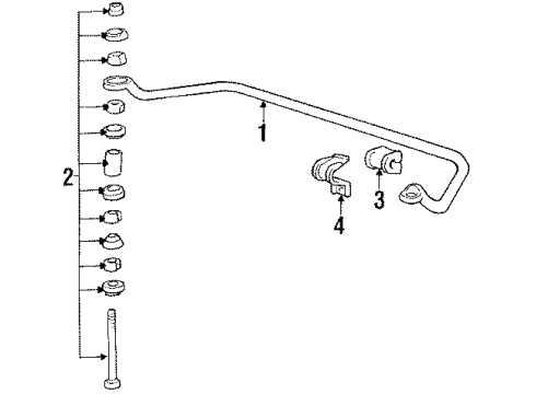 1987 Mitsubishi Galant Stabilizer Bar & Components