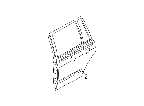 2004 Mitsubishi Montero Sport Exterior Trim - Rear Door Diagram