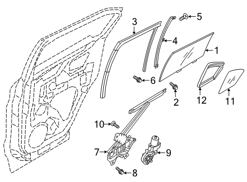 2022 Mitsubishi Eclipse Cross Glass - Door
