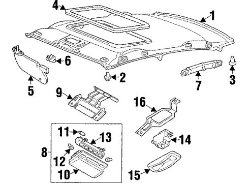 2000 Mitsubishi Mirage Interior Trim - Roof
