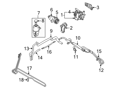 2004 Mitsubishi Eclipse P/S Pump & Hoses Diagram
