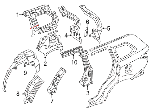 2017 Mitsubishi Outlander Inner Structure - Quarter Panel