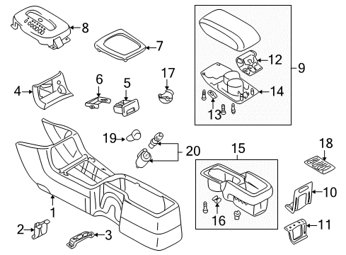 1999 Mitsubishi Galant Center Console