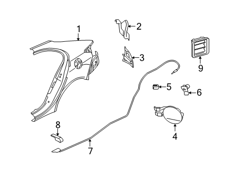 2013 Mitsubishi Lancer Fuel Door Diagram for 5940A088