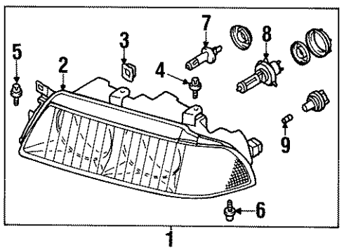 2000 Mitsubishi Diamante Headlamp Components