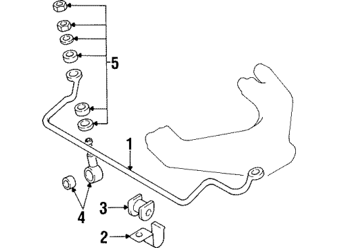 2000 Mitsubishi Montero Stabilizer Bar & Components Diagram 2