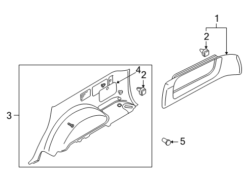 2001 Mitsubishi Montero Interior Trim - Quarter Panels