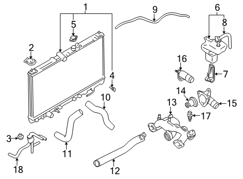 1999 Mitsubishi Galant Radiator Diagram for MZ690920