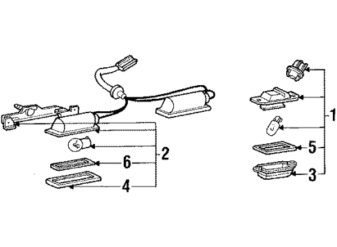 1992 Mitsubishi Mirage License Lamps