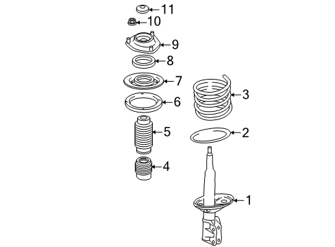 2009 Mitsubishi Galant Struts & Components Diagram 2
