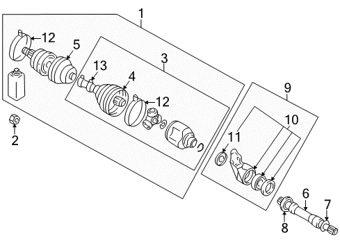 2004 Mitsubishi Galant Drive Axles - Front