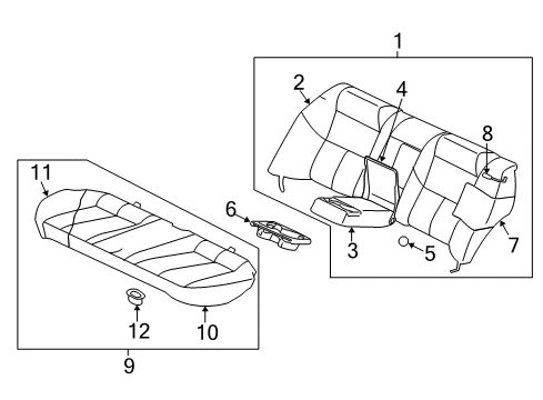 2011 Mitsubishi Galant Rear Seat Components