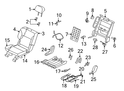2012 Mitsubishi Outlander Rear Seat Components