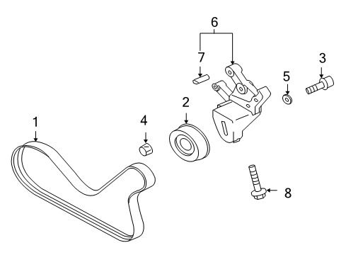 2011 Mitsubishi Endeavor Belts & Pulleys - Belts Diagram 2