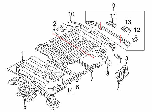 2004 Mitsubishi Montero Sport Rear Floor & Rails