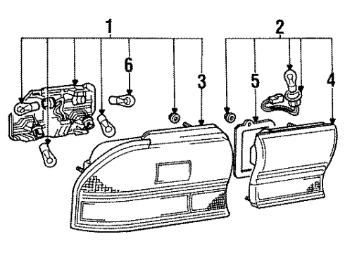 1991 Mitsubishi Galant Tail Lamps