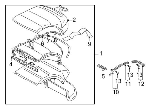 2004 Mitsubishi Eclipse Top Cover & Components