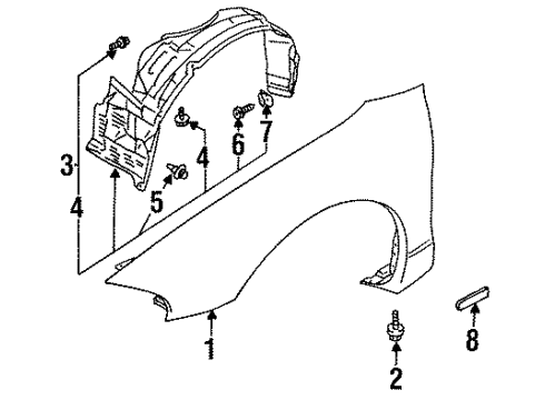 1997 Mitsubishi Eclipse Fender & Components
