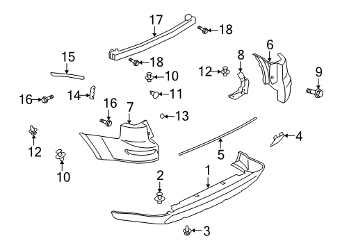 2012 Mitsubishi Outlander Bumper & Components - Rear