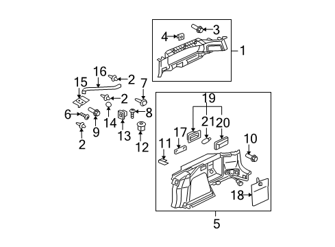 2004 Mitsubishi Lancer Interior Trim - Quarter Panels